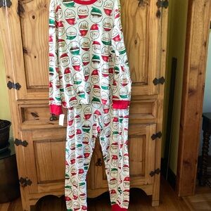 Men’s Carter’s red green Santa Christmas 2 piece pajamas set size XXL - NWT